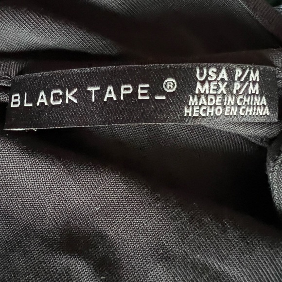 Black Tape Dress Womens PM Solid Charcoal Gray Sleeveless Dual V Neck - Picture 4 of 4